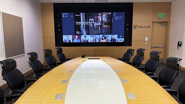 Modern meeting room with integrated AV system