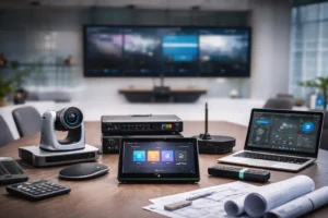 AV consultant working on building design project with AV system planning and integration