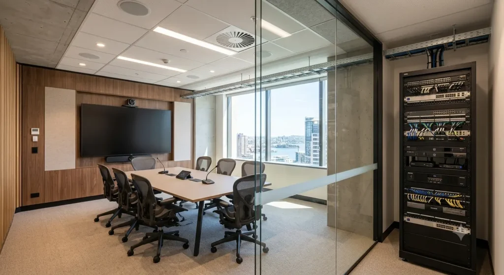 AV design checklist for a modern office fit-out with meeting room technology